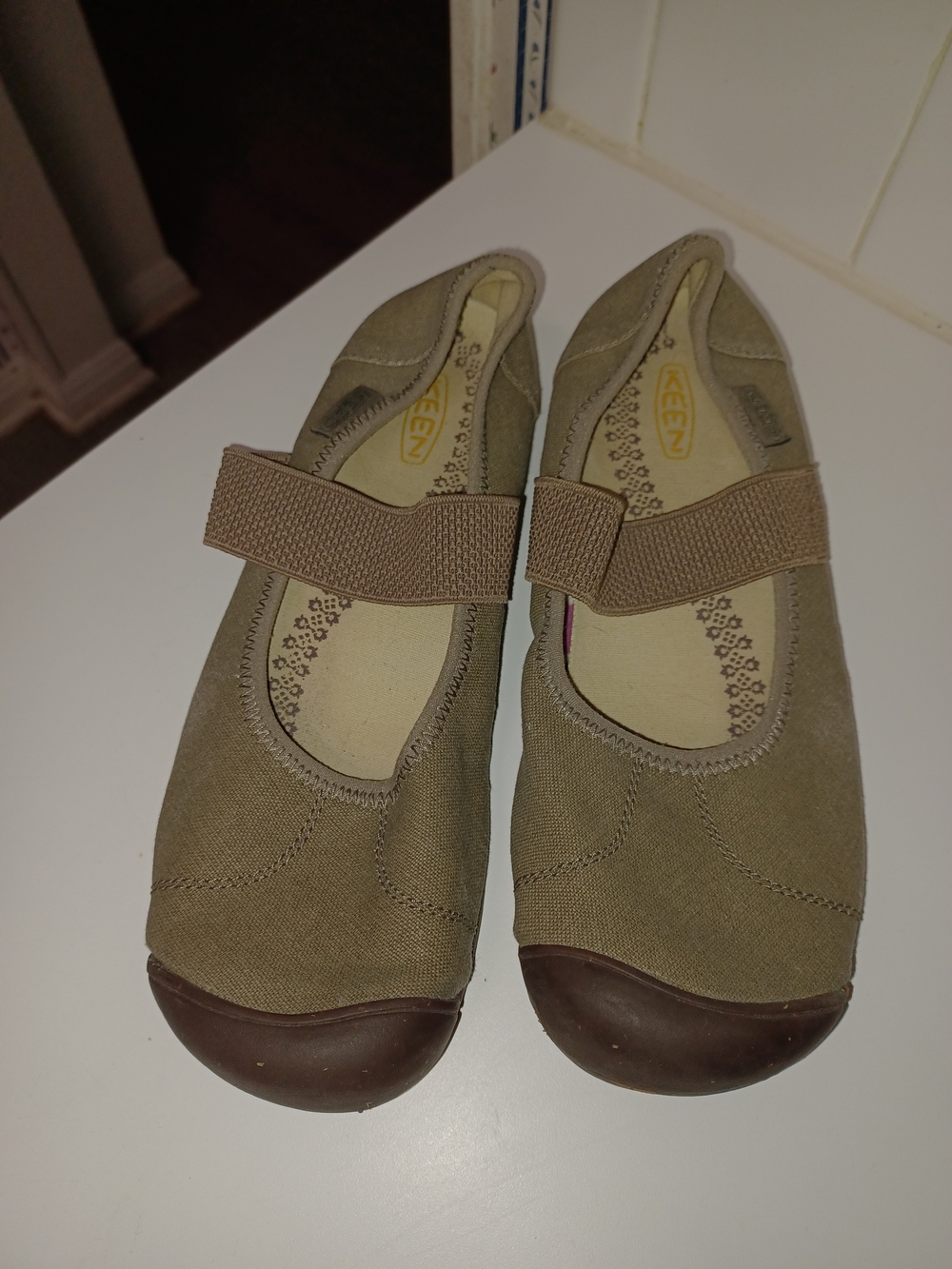 Keen Olive Green Canvas Mary Jane Flats